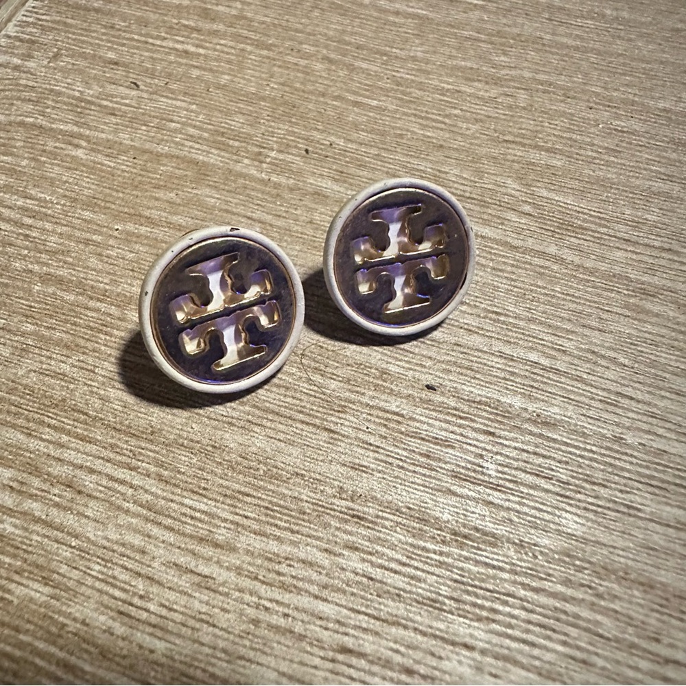 Tory Burch Purple and Gold Earrings - Picture 2 of 4